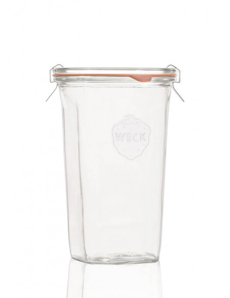 795ml WECK-Quadro-Glas - komplett