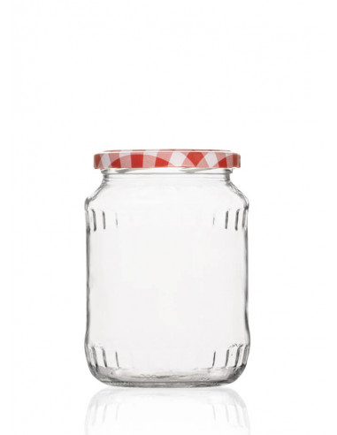 720ml SCHRAUBGLAS - TO 82 inkl. Deckel rot-weiss-karo (6er)