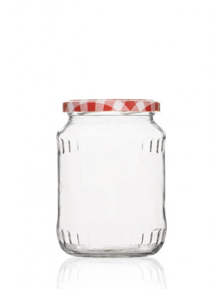 720ml SCHRAUBGLAS - TO 82 inkl. Deckel rot-weiss-karo (6er)