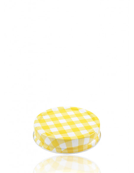 Schraubdeckel GPI 70 gelb-weiss-karo (4er)
