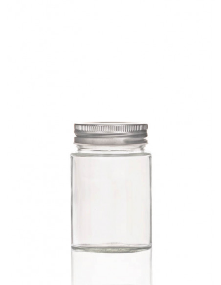 195ml SCHRAUBGLAS - GPI 56 inkl. Deckel silber (4er)