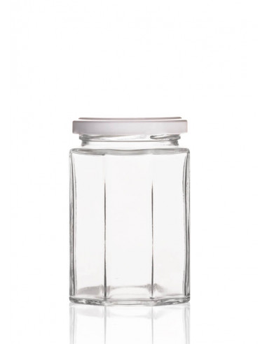 270ml SCHRAUBGLAS - TO 63 inkl. Deckel weiss (6er)