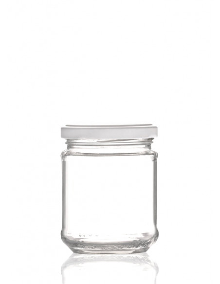212ml SCHRAUBGLAS - TO 63 inkl. Deckel weiss (6er)