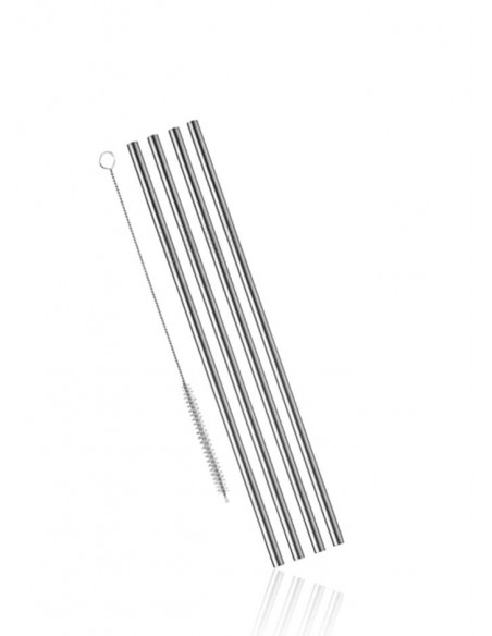 Edelstahl Trinkhalme gerade (4er-Pack)
