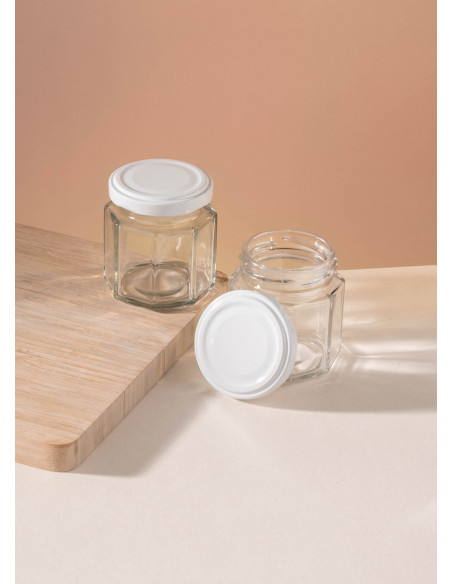 100ml SCHRAUBGLAS - TO 53 inkl. Deckel weiss (6er)