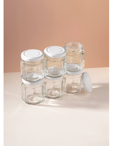 100ml SCHRAUBGLAS - TO 53 inkl. Deckel weiss (6er)