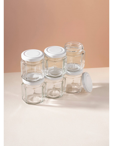 100ml SCHRAUBGLAS - TO 53 inkl. Deckel weiss (6er)