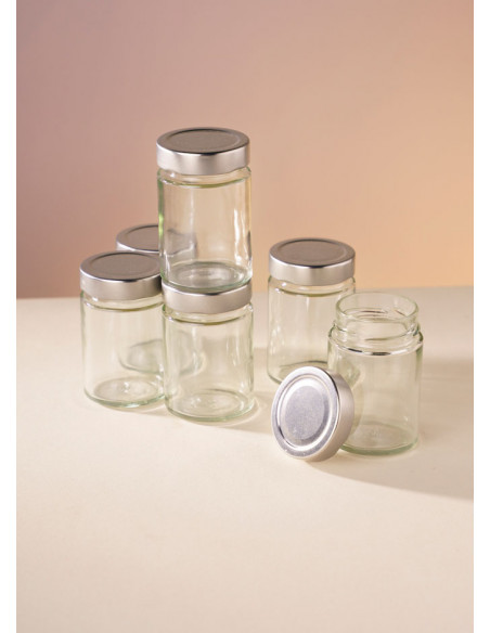 195ml SCHRAUBGLAS - DTO 58 inkl. Deckel (6er)