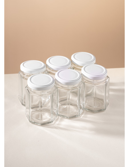 270ml SCHRAUBGLAS - TO 63 inkl. Deckel weiss (6er)