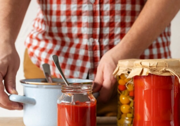 Tomatensuppe mit Basilikum-Pesto